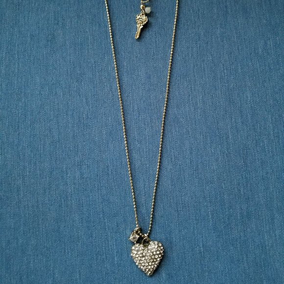 Betsey Johnson Pavé Stone Heart Necklace - EPC - Picture 4 of 11